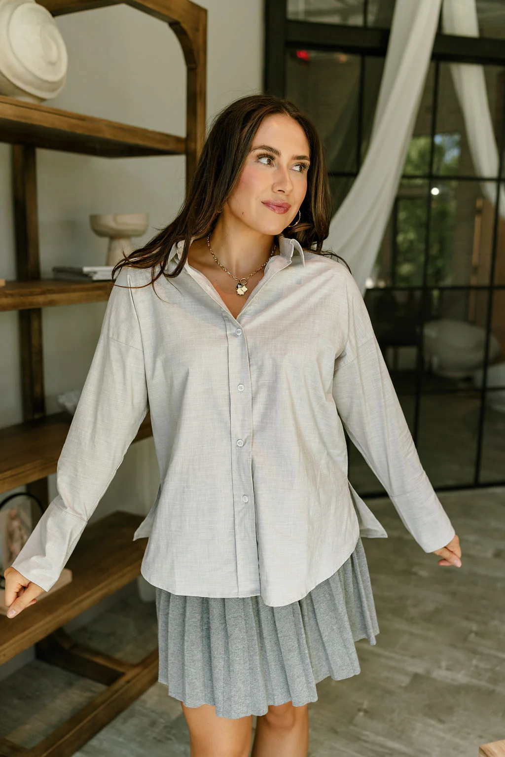Blair Button-Up Long Sleeve Top - Image 9