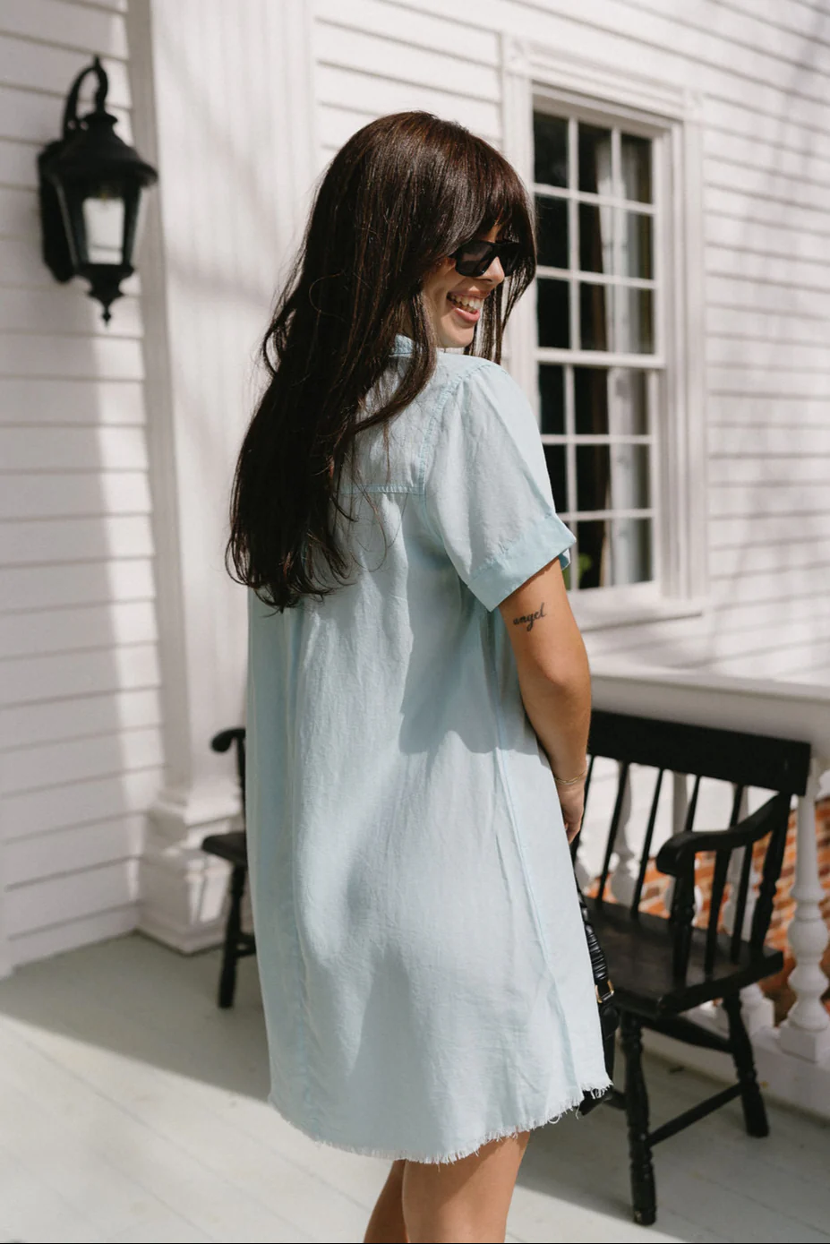Sabrina Aqua Short Sleeve Mini Dress - Image 4