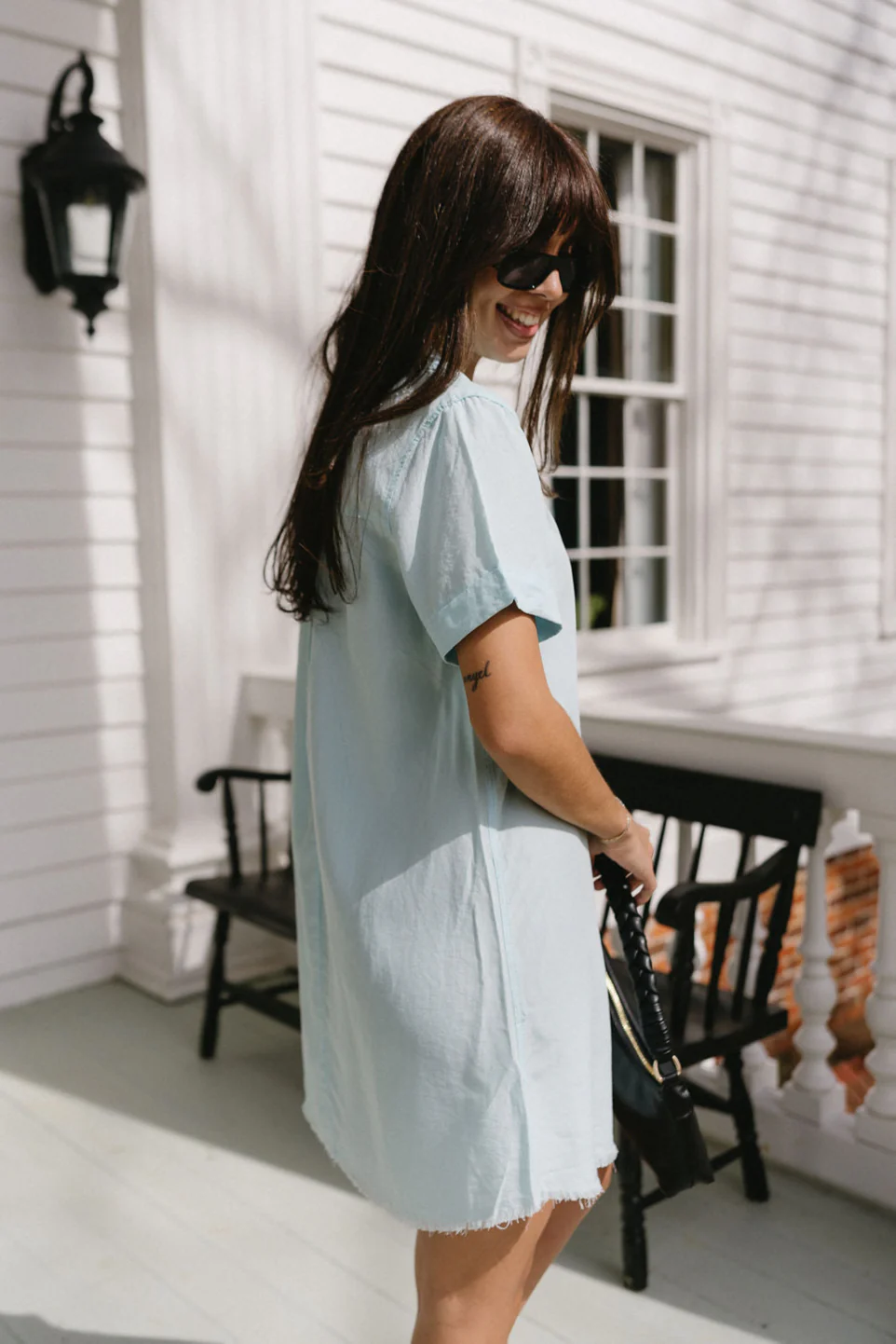 Sabrina Aqua Short Sleeve Mini Dress - Image 5