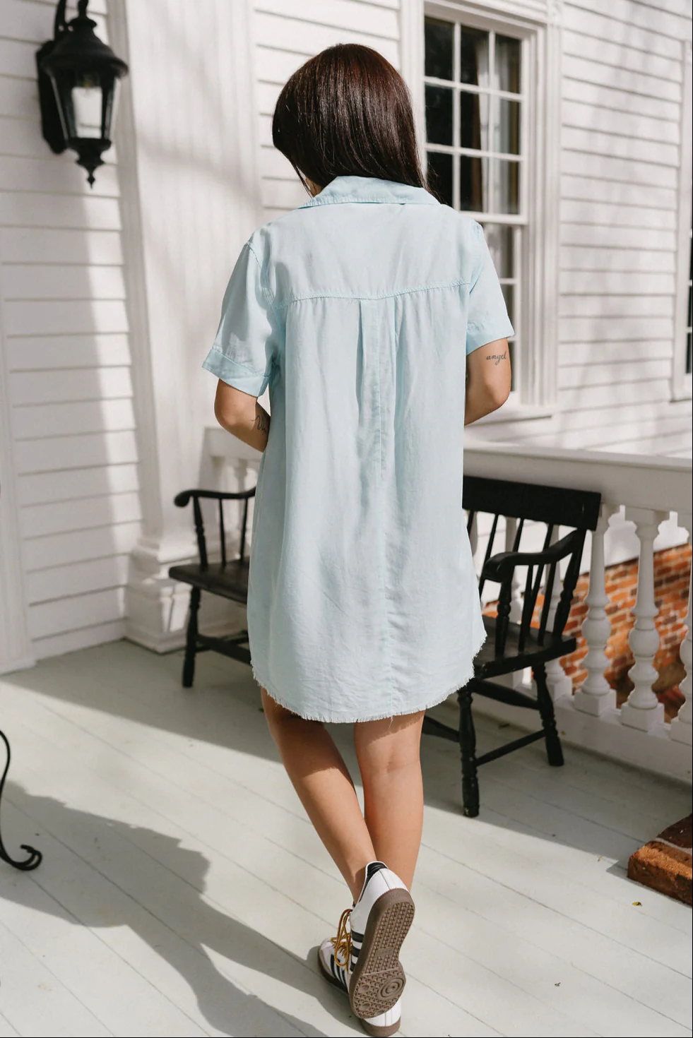 Sabrina Aqua Short Sleeve Mini Dress - Image 6