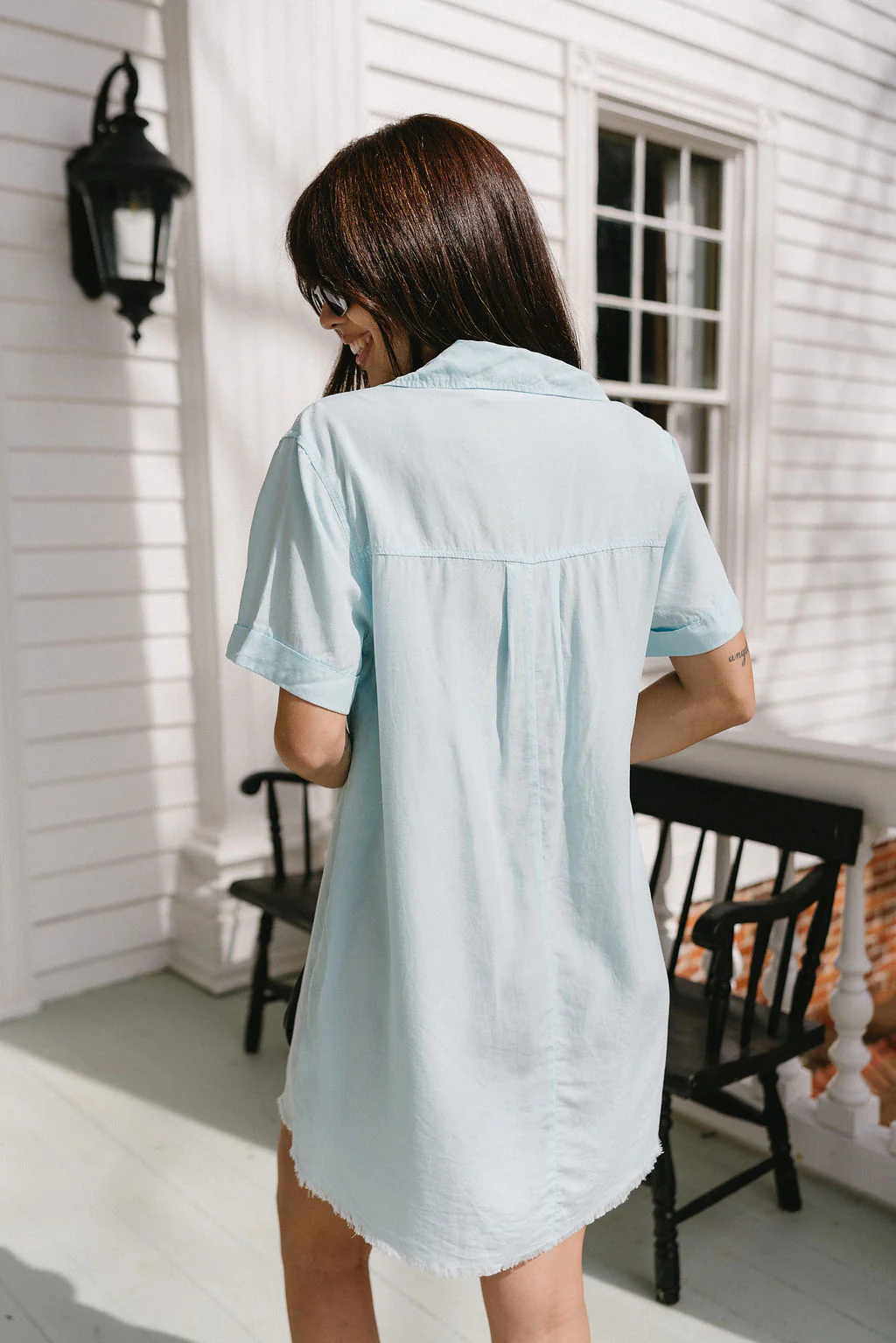 Sabrina Aqua Short Sleeve Mini Dress - Image 7