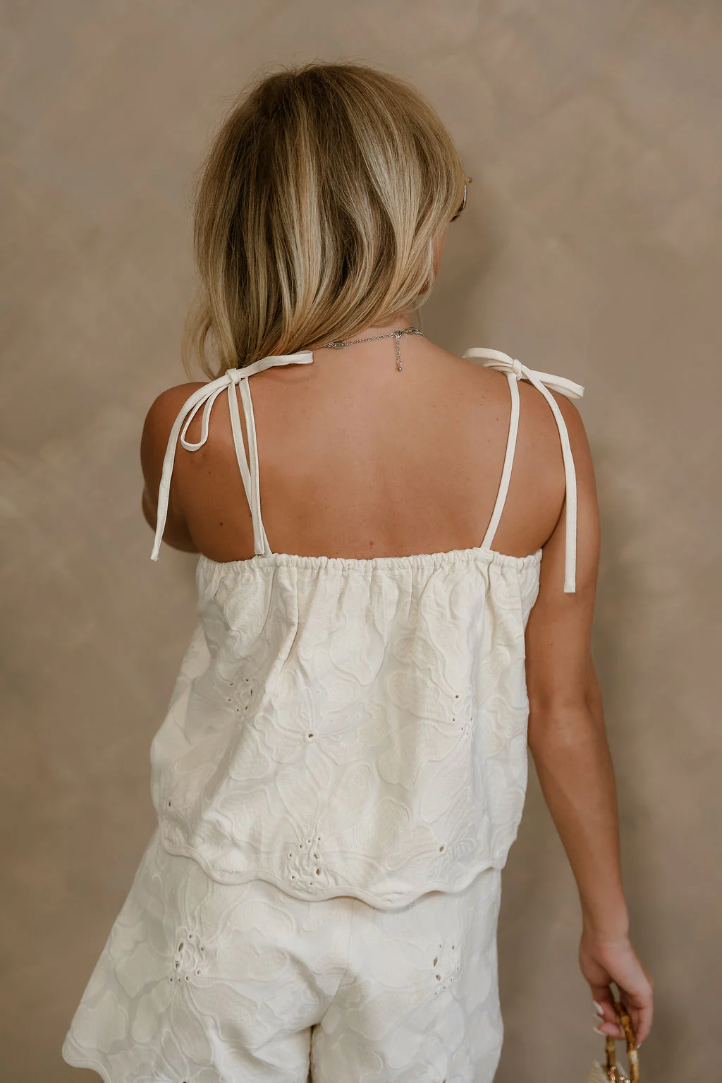 Sabrina Cream Floral Scallop Tank - Image 4