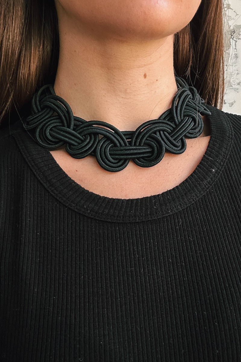 Sadie Black Knot Necklace