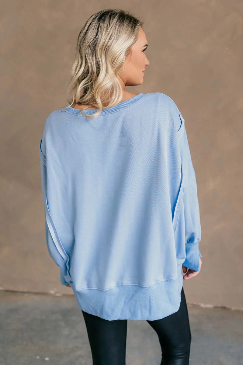 Sadie Light Blue Long Sleeve Sweatshirt - Image 8