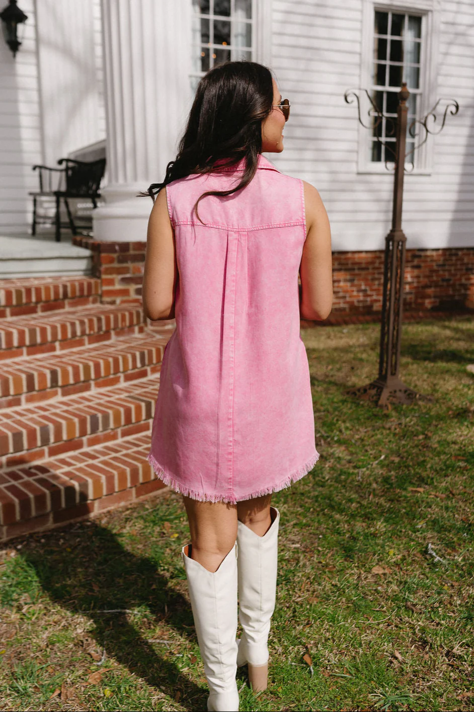 Sadie Washed Pink Sleeveless Mini Dress - Image 8