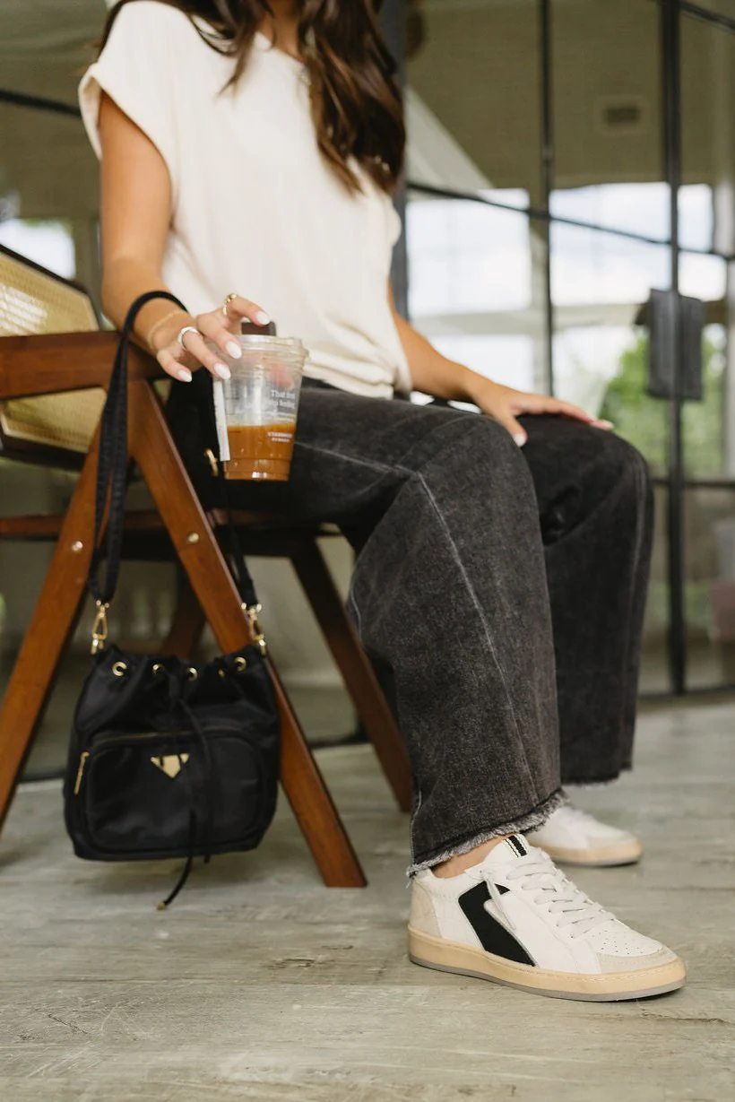 Salma Black Croco Sneaker - Image 3