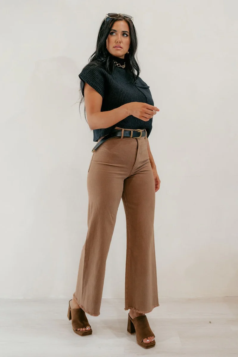 Samara Brown High-Waisted Wide Leg Pants