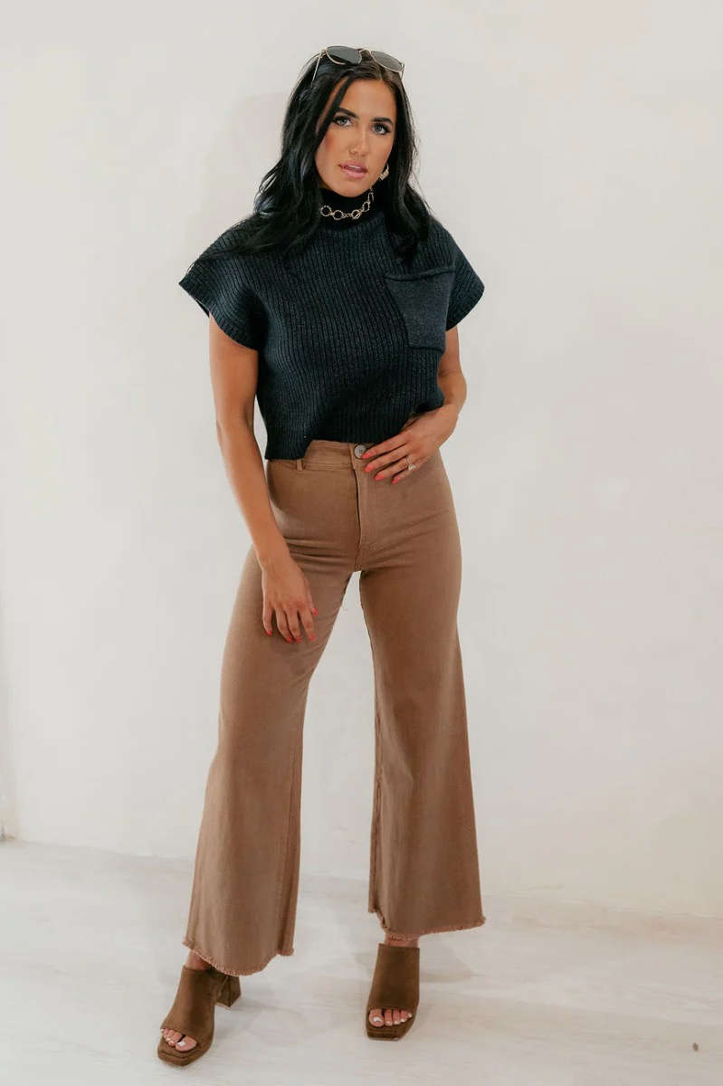 Samara Brown High-Waisted Wide Leg Pants - Image 2