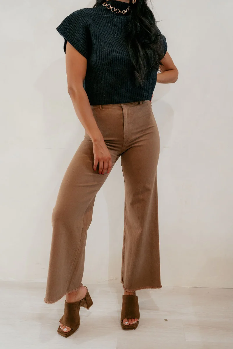 Samara Brown High-Waisted Wide Leg Pants - Image 3