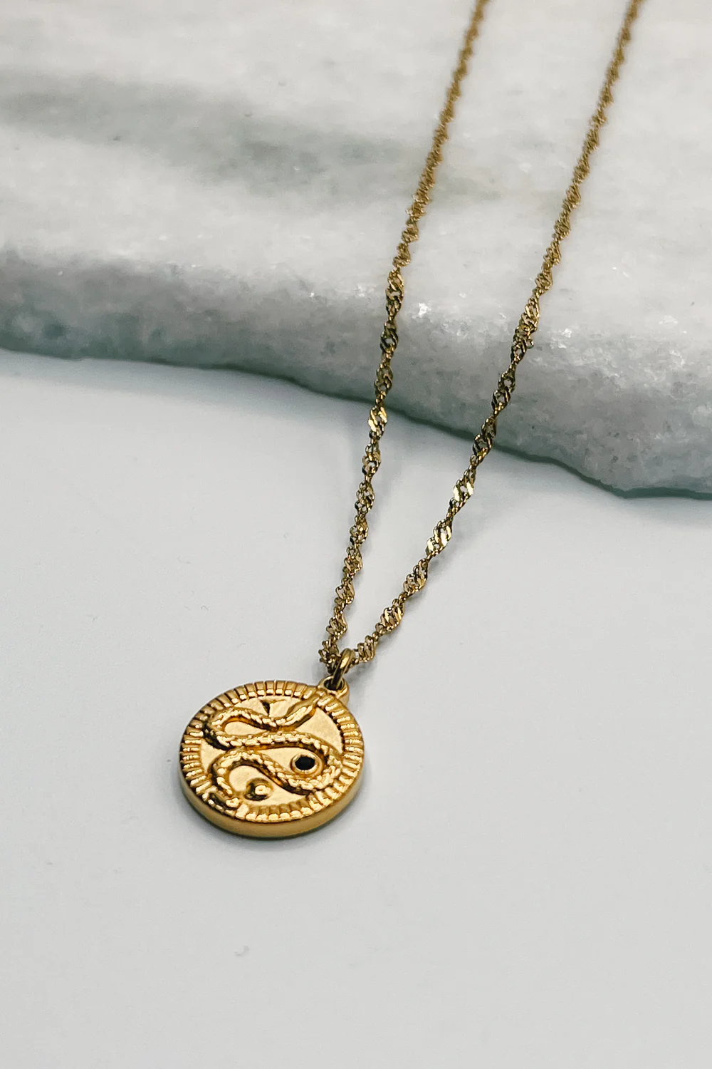 Samara Gold Snake Medallion Necklace