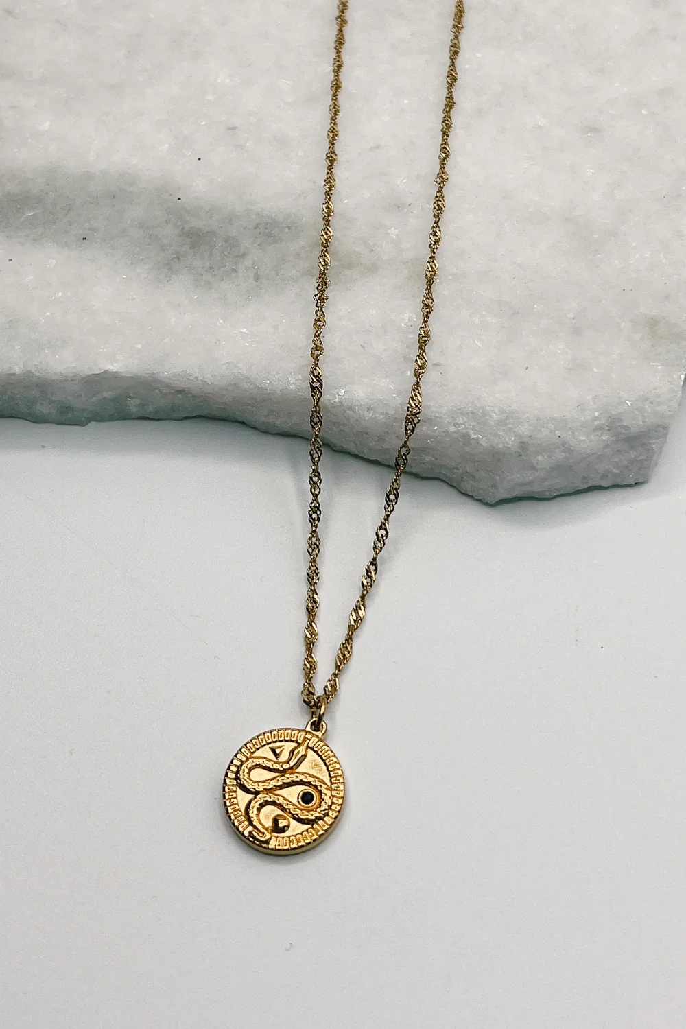 Samara Gold Snake Medallion Necklace - Image 2