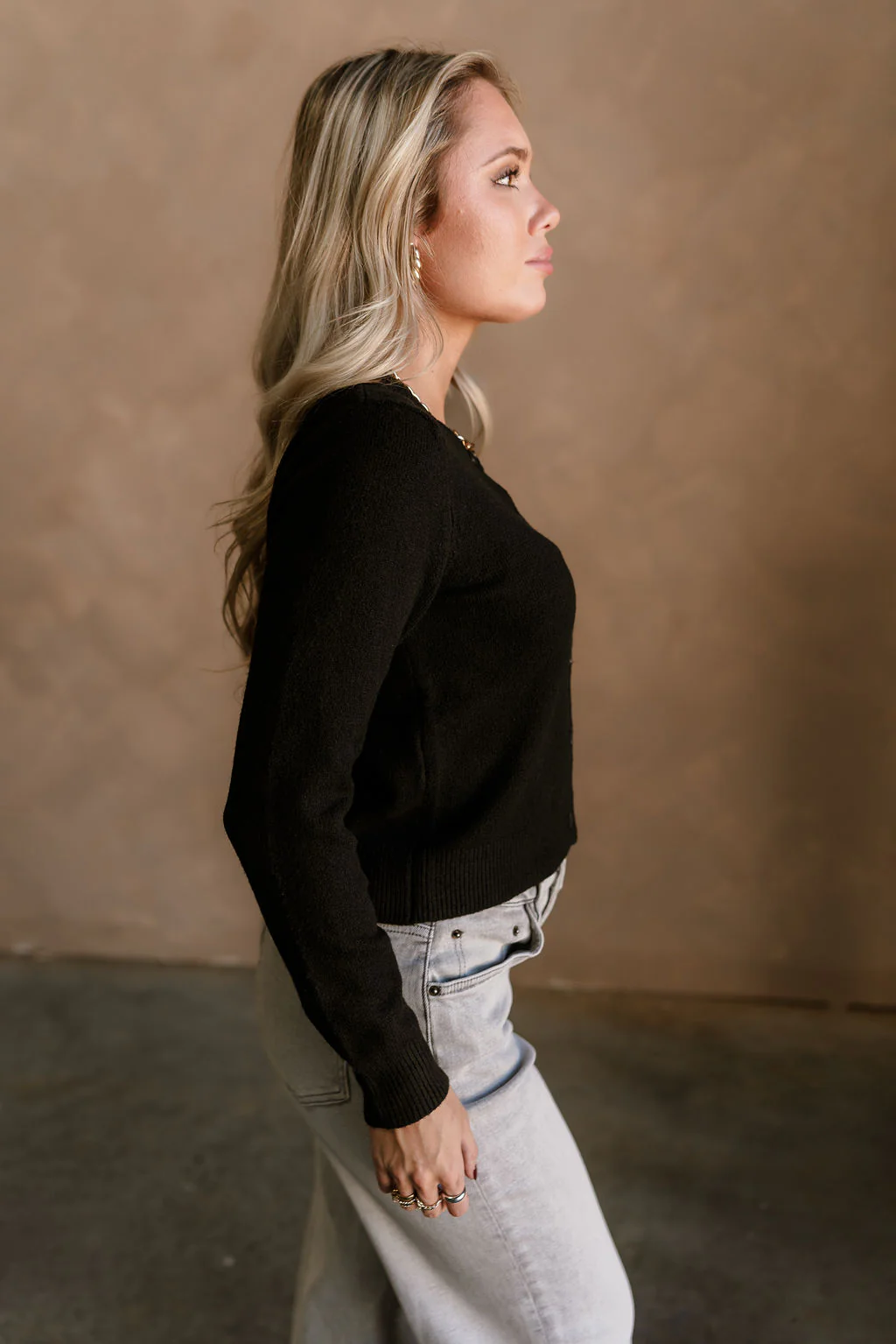 Sami Black Button Up Cardigan - Image 6