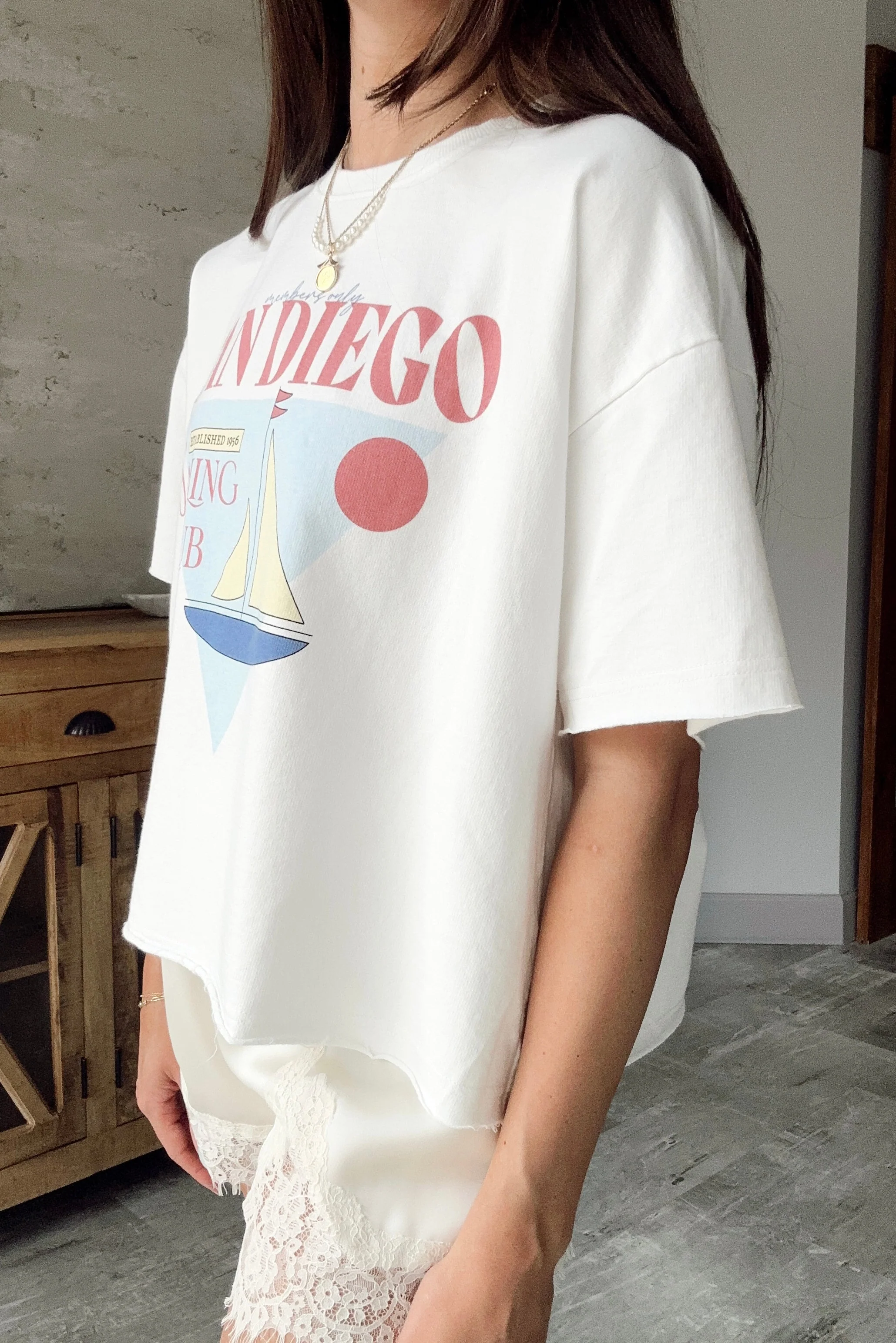 San Diego Sailing Club White Graphic Tee - Image 3