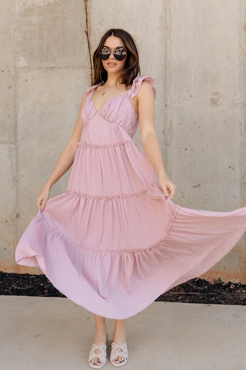 Santorini Blush Midi Dress - Image 3