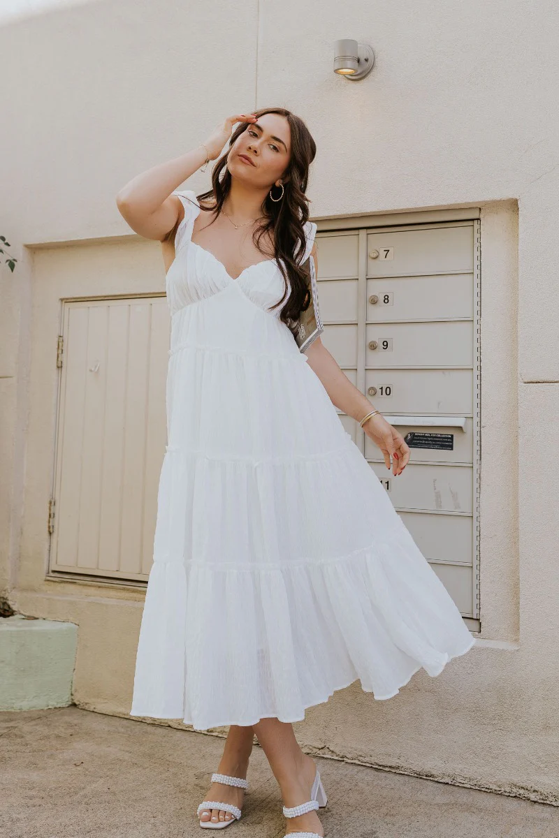 Santorini White Midi Dress - Image 2