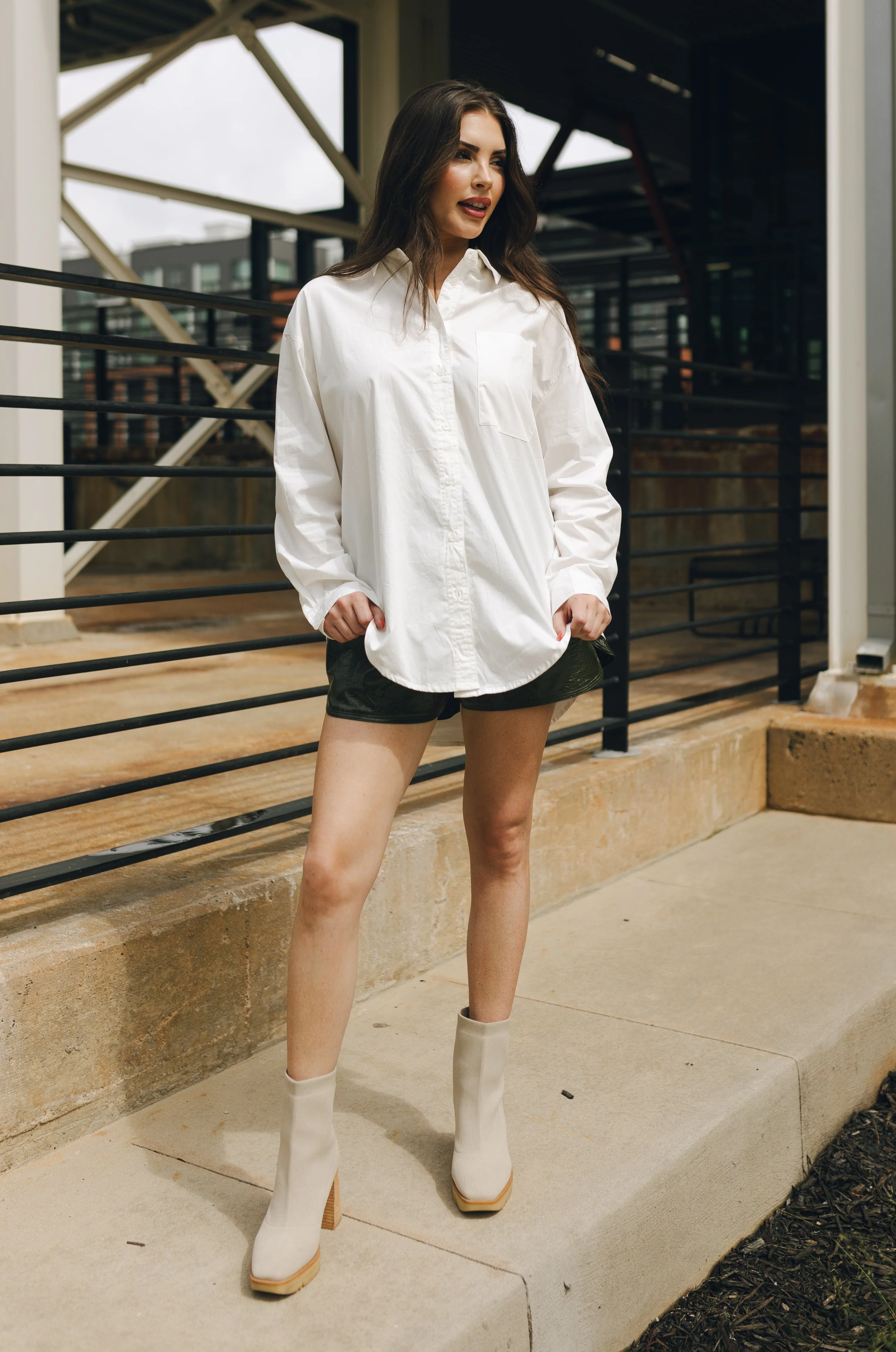 Sarah White Button Up Top