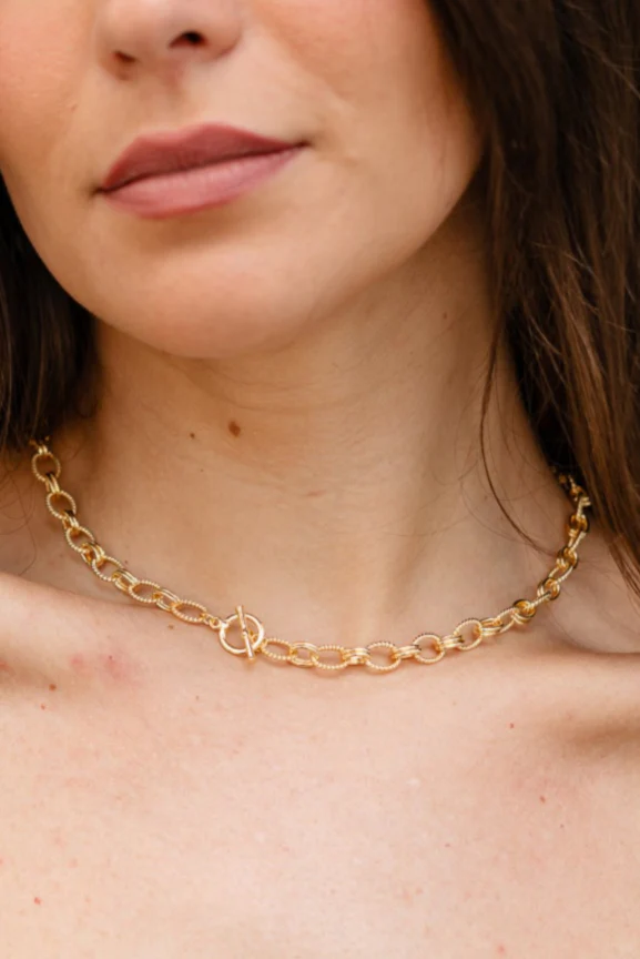 Sasha Gold Dipped Toggle Necklace