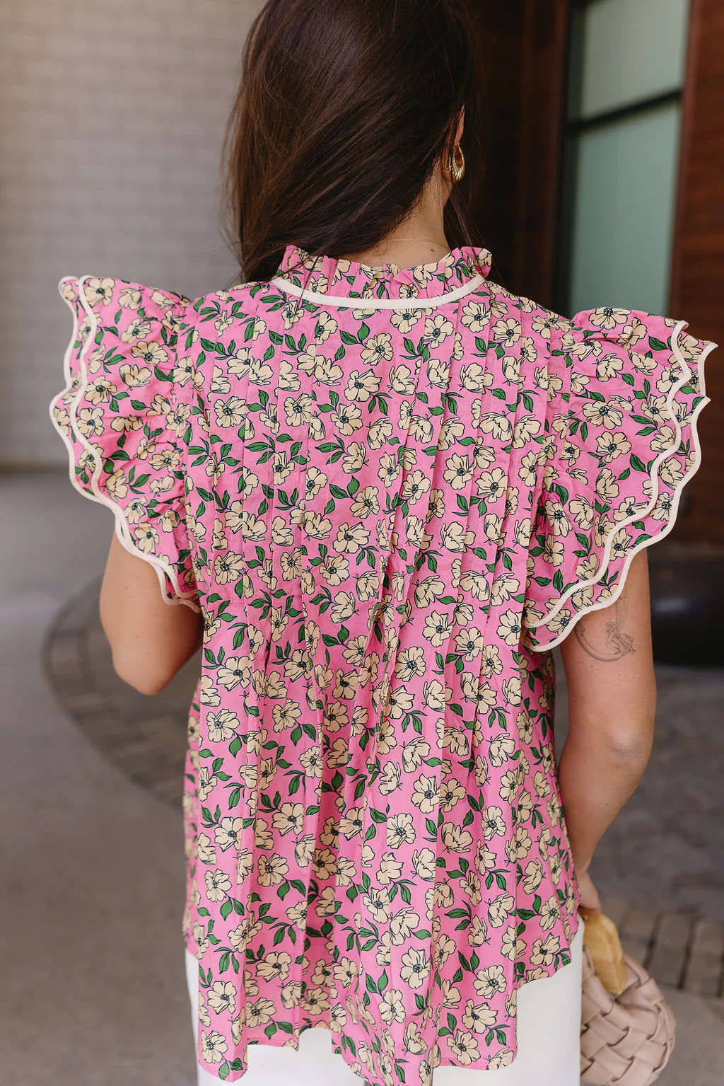 Sasha Pink Floral Ruffle Top - Image 7