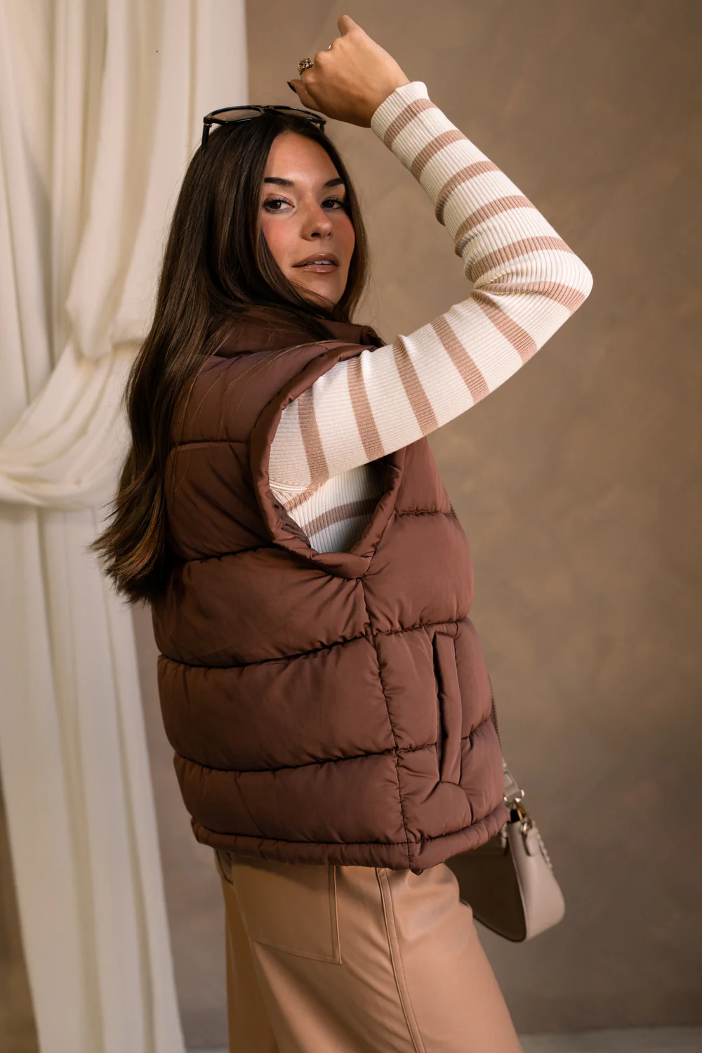 Savannah Brown Puffer Vest - Image 5