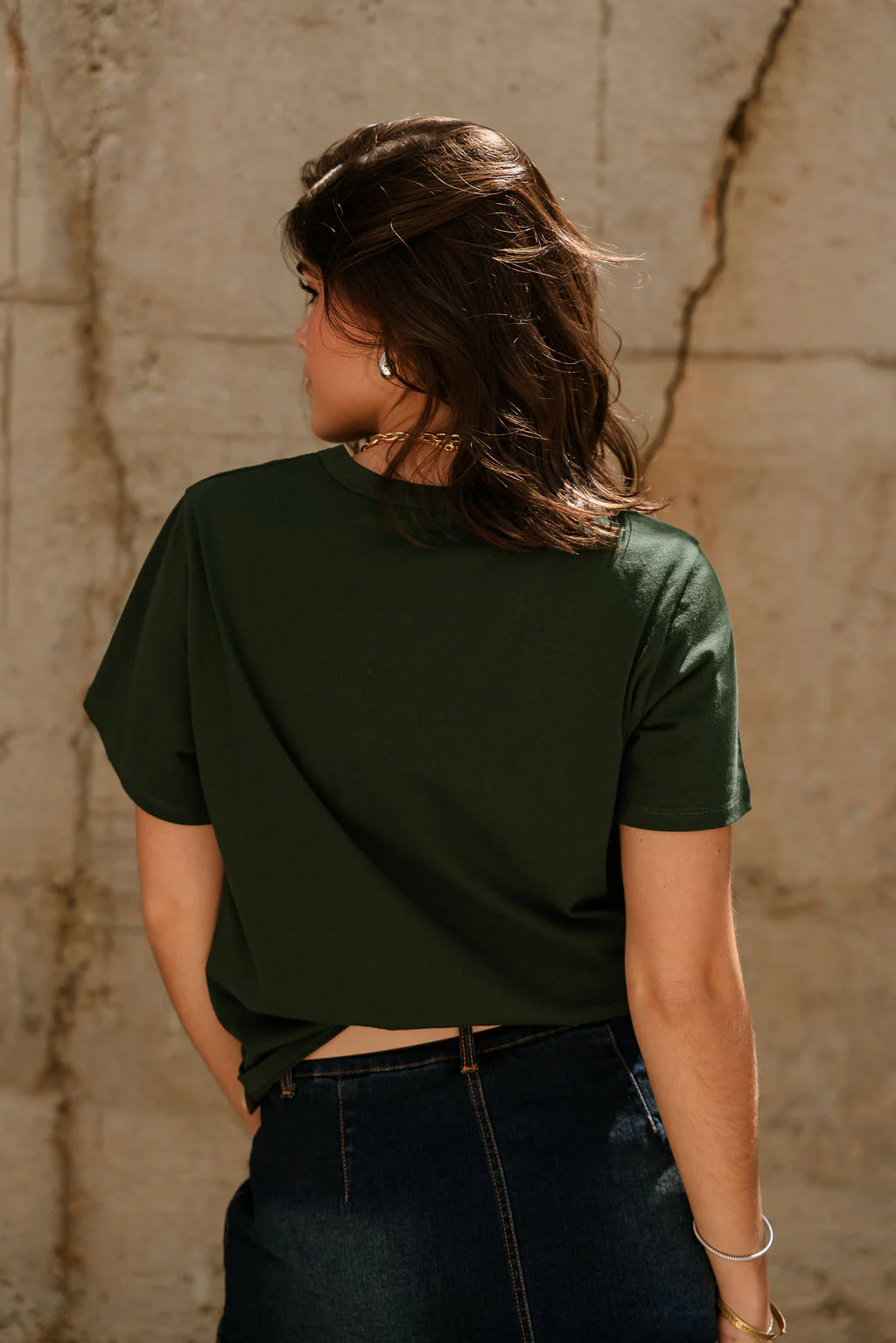 Sawyer Dark Green Short Sleeve Top - Image 11