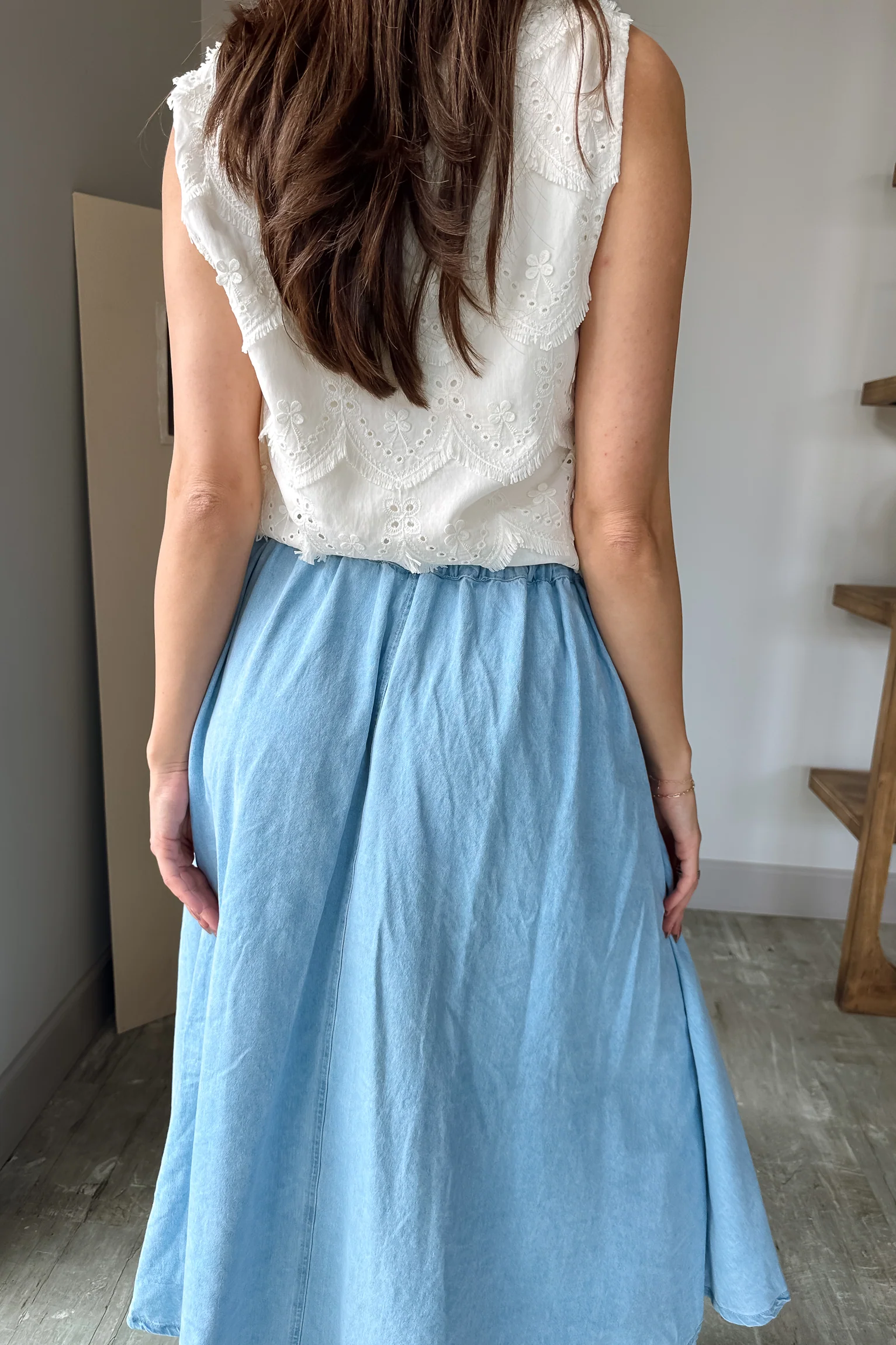 Saylor Light Denim Midi Skirt - Image 8