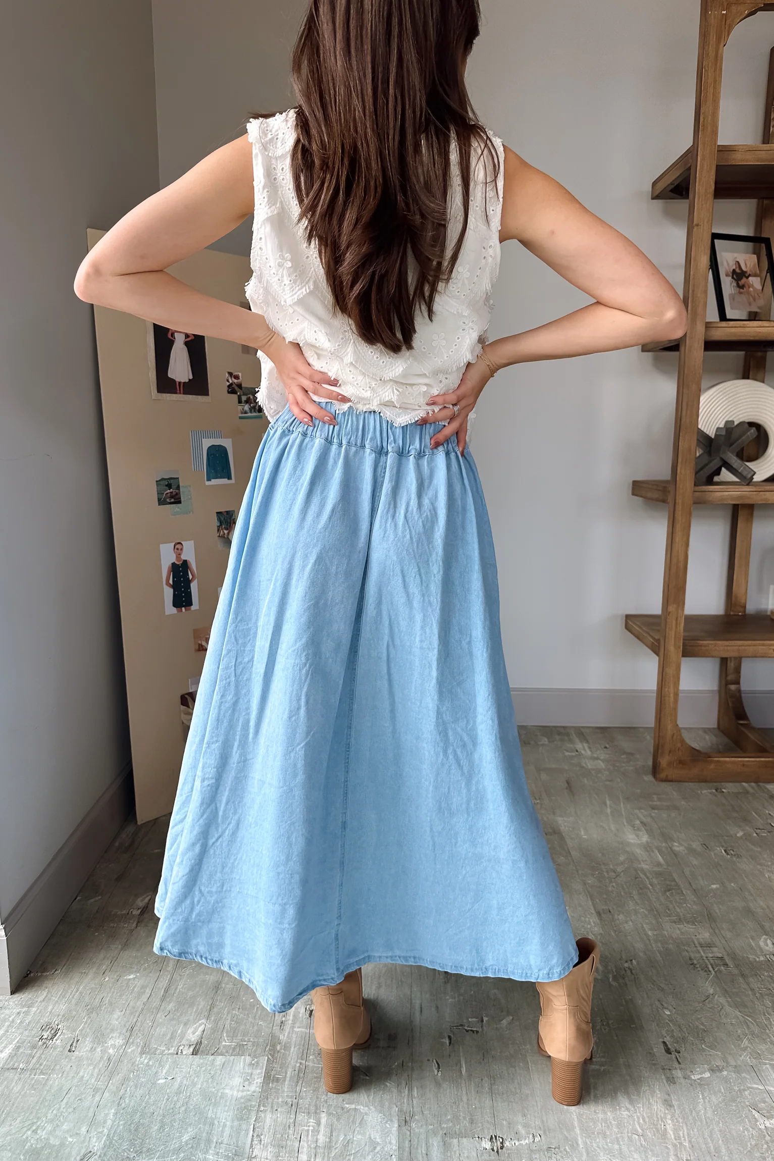 Saylor Light Denim Midi Skirt - Image 9