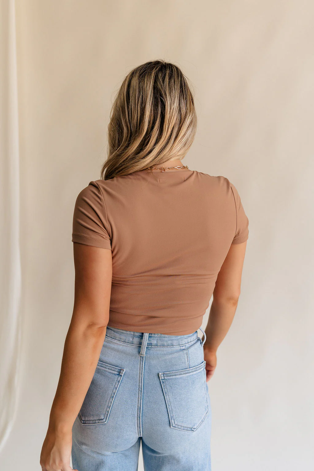 Saylor Toffee Brown Short Sleeve Top - Image 5