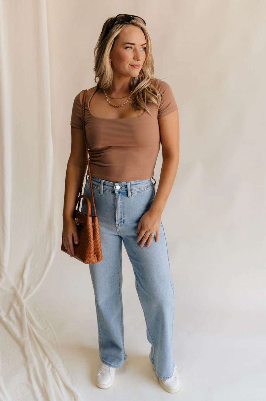 Saylor Toffee Brown Short Sleeve Top - Image 6