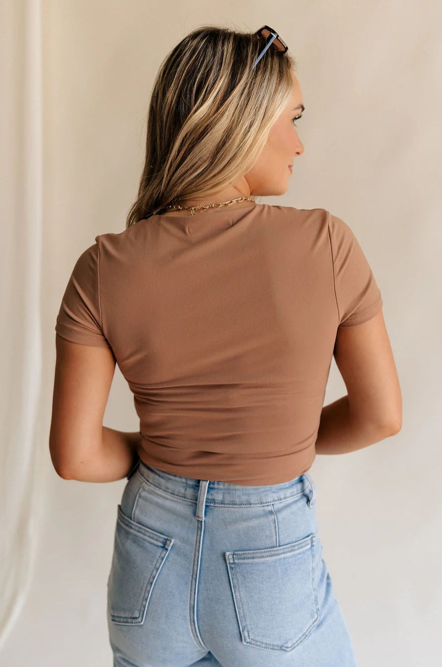 Saylor Toffee Brown Short Sleeve Top - Image 9