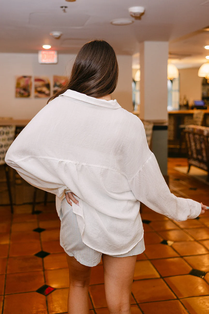Scarlet White Button-Up Long Sleeve Top - Image 4