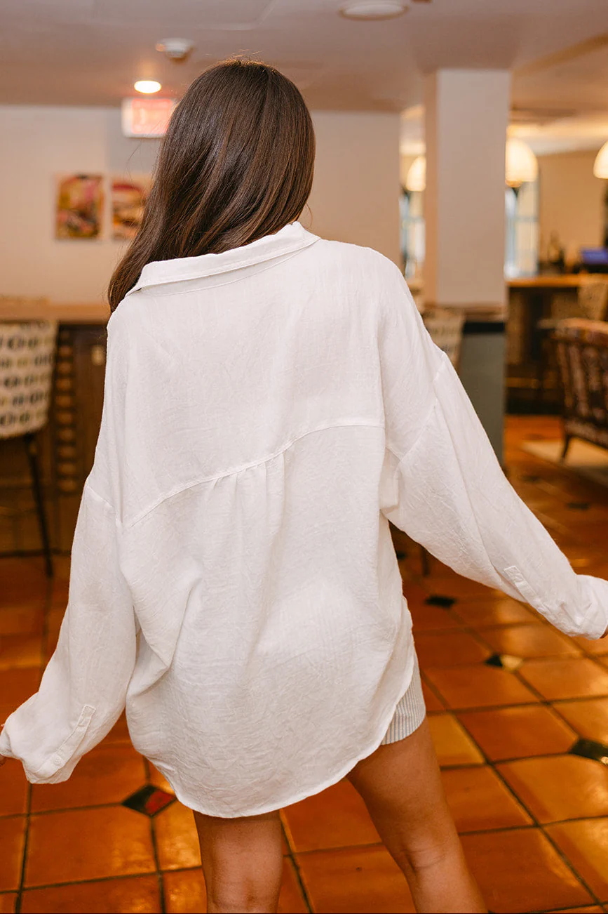 Scarlet White Button-Up Long Sleeve Top - Image 7