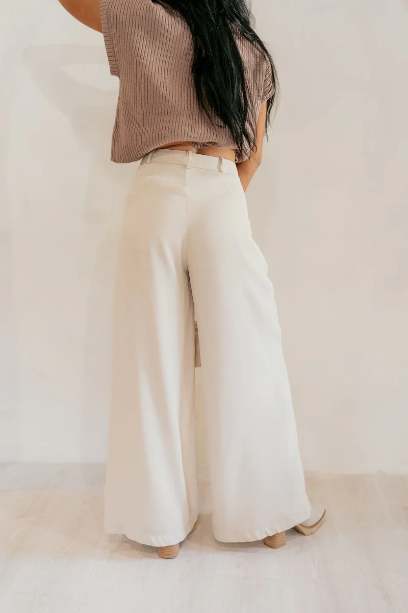 Scarlett Beige Wide Leg Pants - Image 5