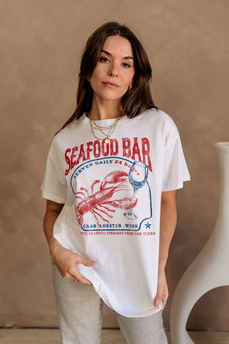 Seafood Bar White Multi Graphic Tee - Image 8