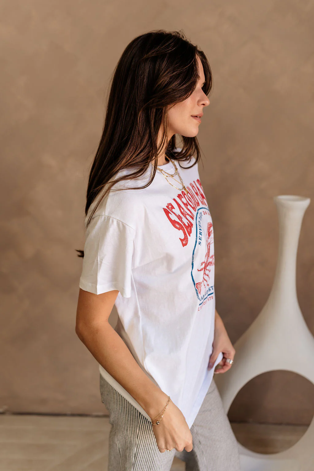 Seafood Bar White Multi Graphic Tee - Image 9