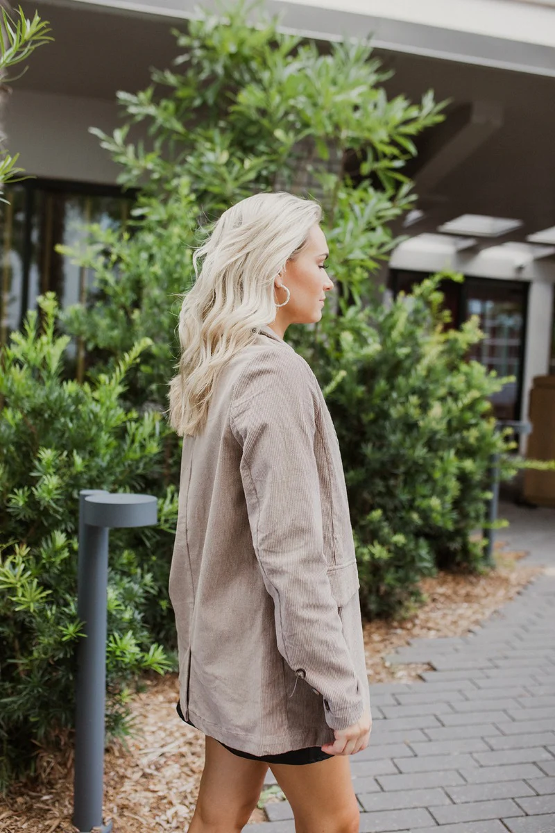 Seasons Change Jacket In Taupe - Image 4