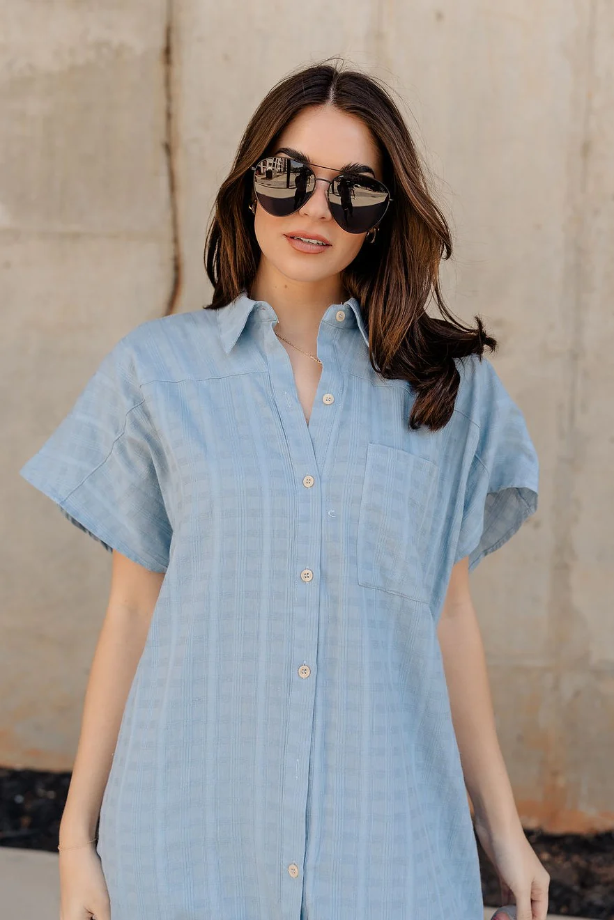 Selah Chambray Button Up Midi Dress - Image 3