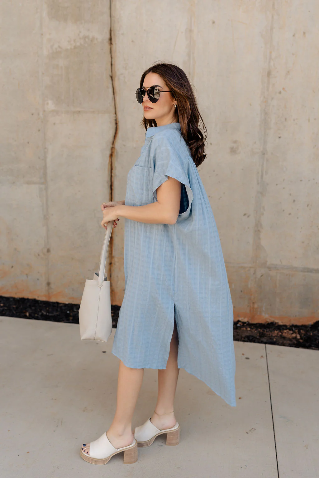 Selah Chambray Button Up Midi Dress - Image 5