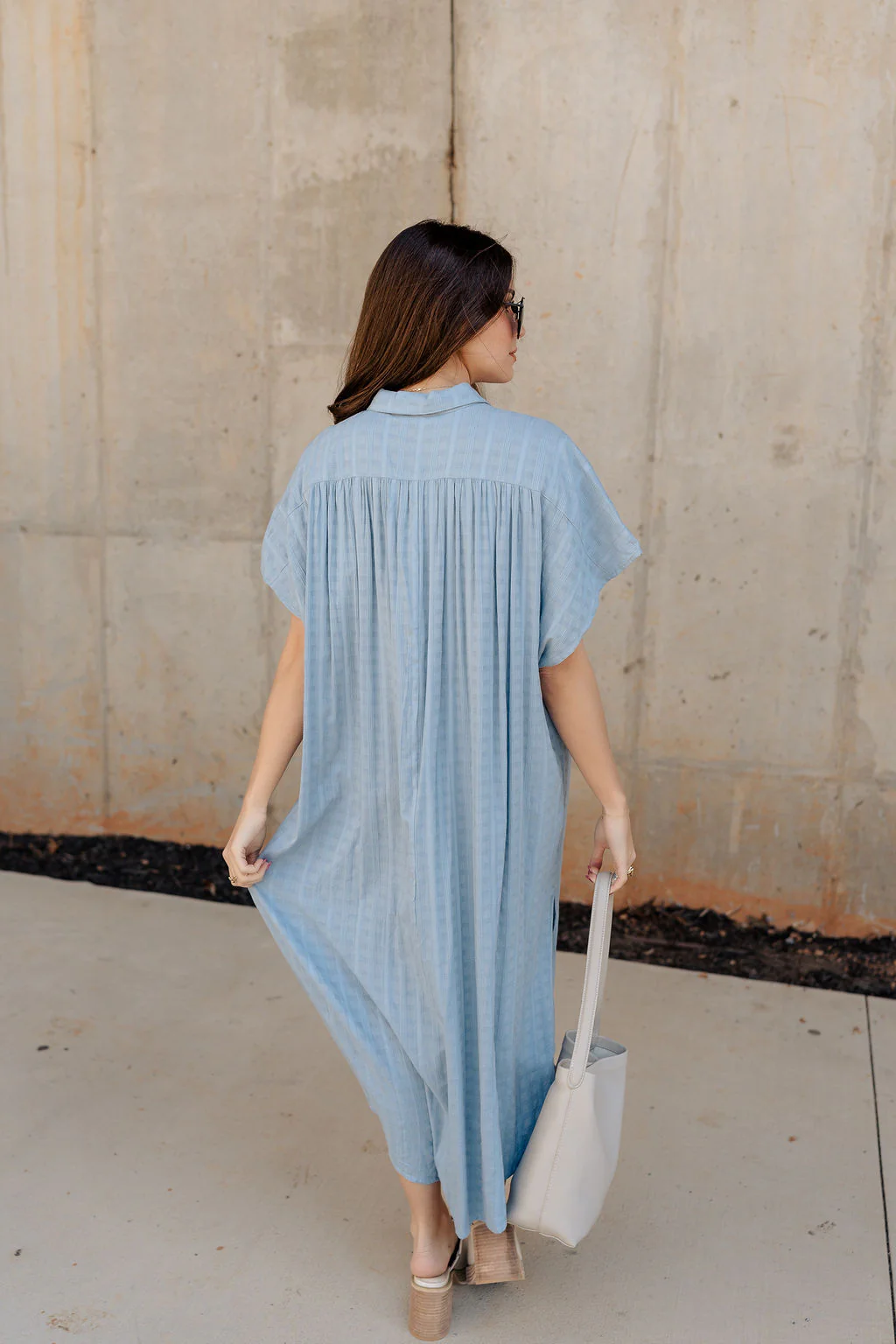 Selah Chambray Button Up Midi Dress - Image 6