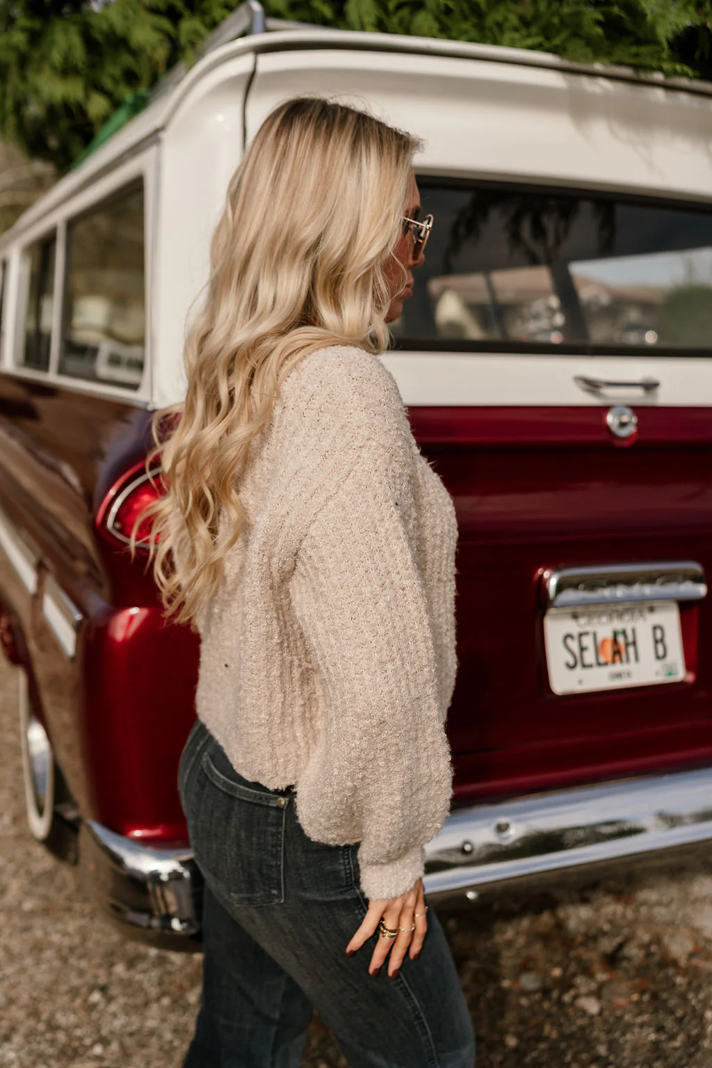 Selah Cream Textured Knit Cardigan - Image 6
