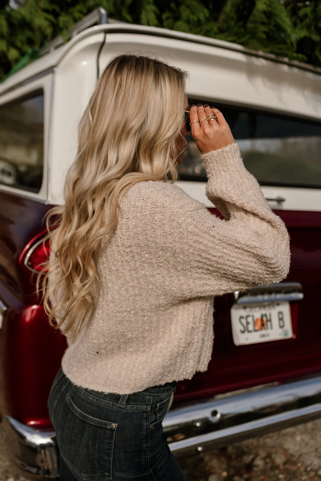 Selah Cream Textured Knit Cardigan - Image 7
