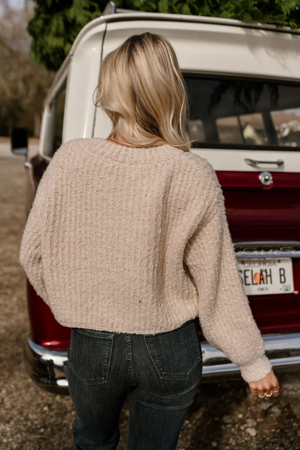 Selah Cream Textured Knit Cardigan - Image 8