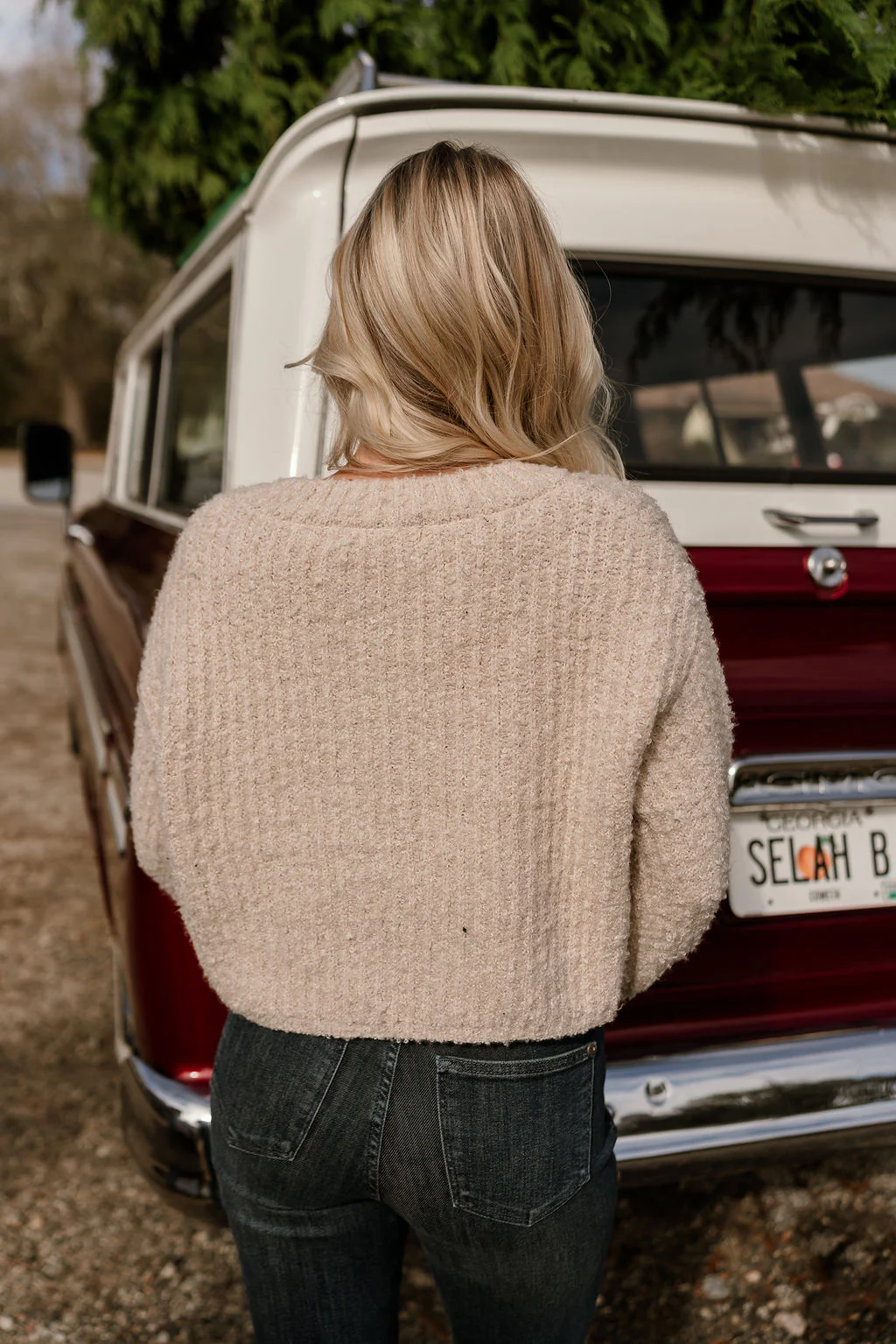Selah Cream Textured Knit Cardigan - Image 9