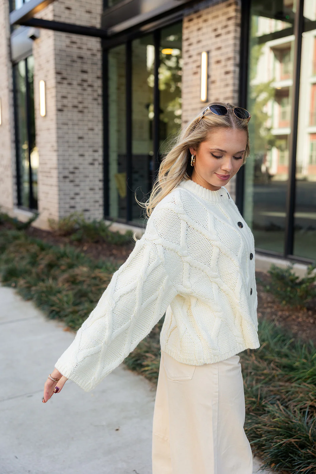 Selena Cream Knit Button-Up Cardigan - Image 7