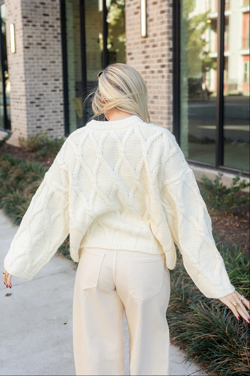 Selena Cream Knit Button-Up Cardigan - Image 8