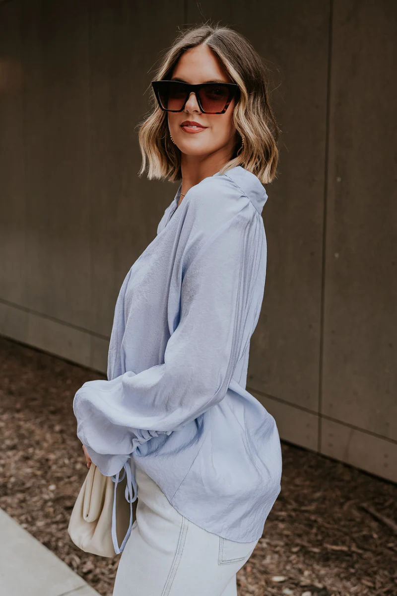 Selene Light Blue Long Sleeve Top - Image 6