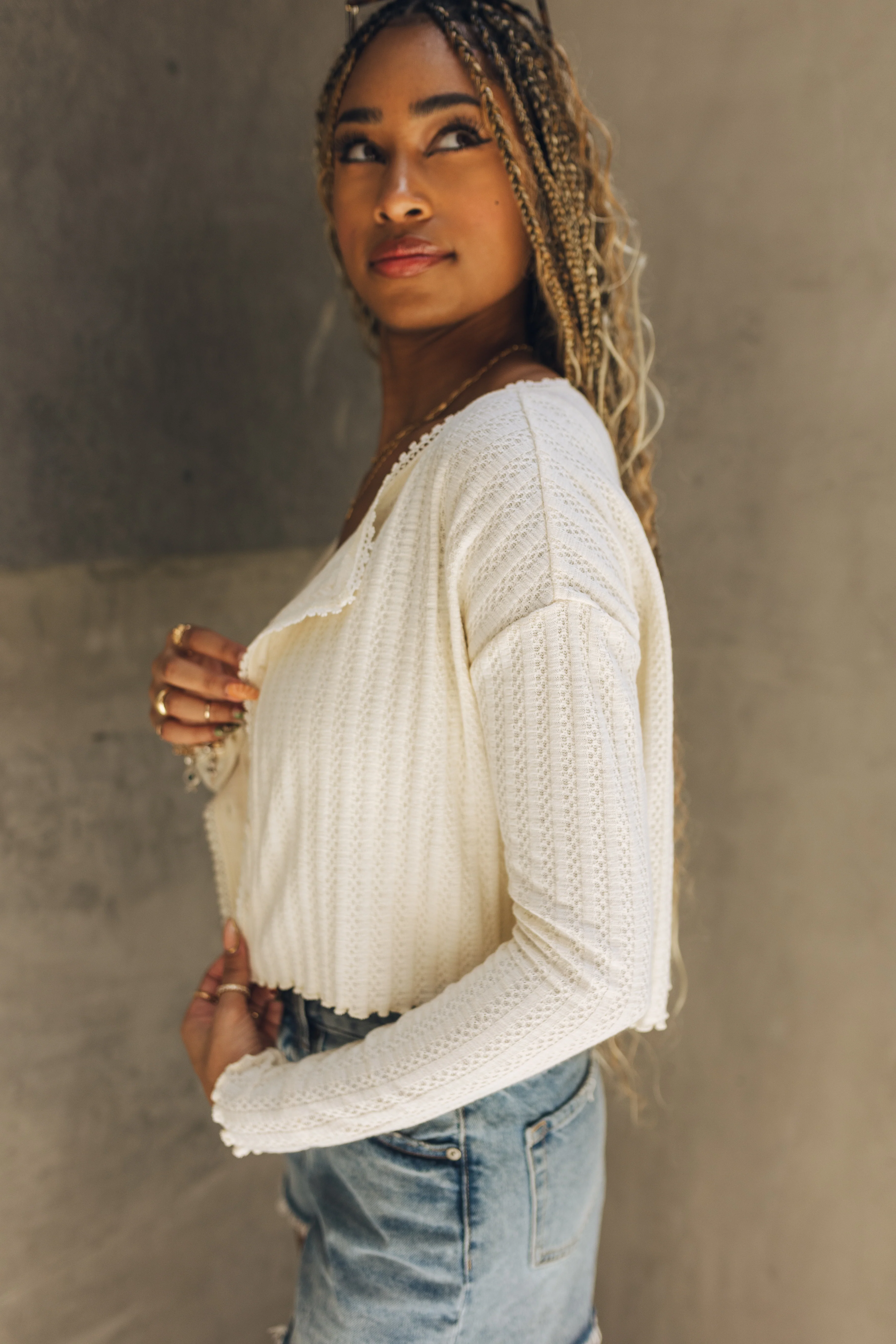 Seraphina Ribbed Cropped Cardigan