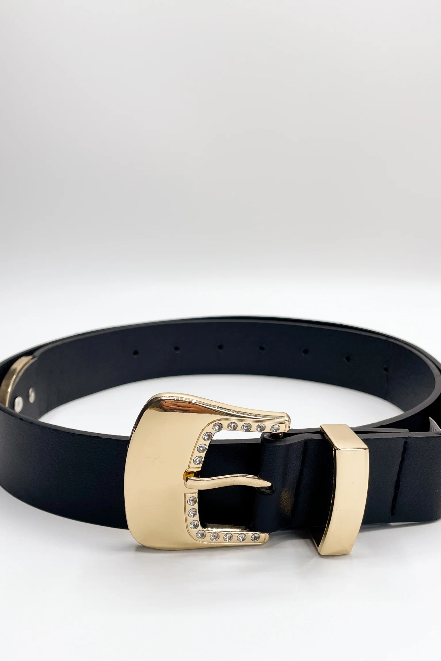 Serena Black & Gold Rhinestone Adjustable Belt - Image 5