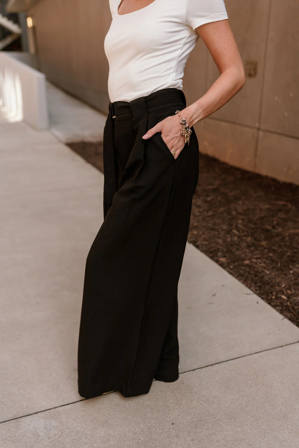 Serena Black Wide Leg Pants - Image 3