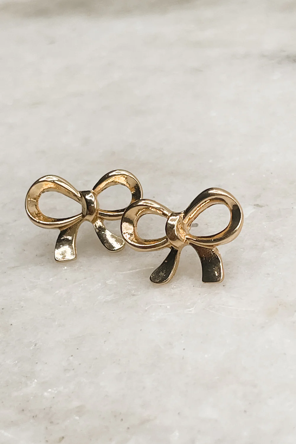 Serena Bow Gold Stud Earrings