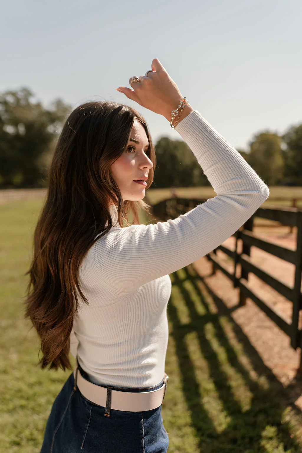 Shannon Cream Ribbed Mock Neck Top - Image 4